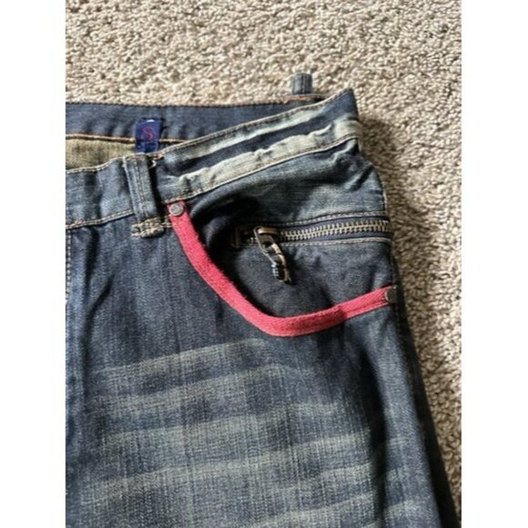 SYN Jeans Mens Blue Prankster Straight Pockets Size 40W X 34L Cotton Button Fly - Picture 8 of 16